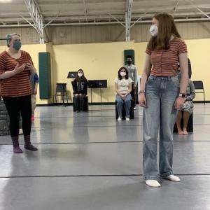 Masked Interlochen Arts Academy students rehearse of The Little Prince