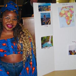 MK Keso shares a presentation on Zambia at the Fall 2023 Interlochen Arts Academy Culture Fair.